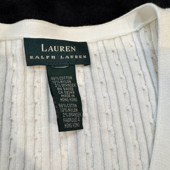 Lauren Ralph Lauren White Cardigan and Camisole Sweater Set - Picture 2 of 13